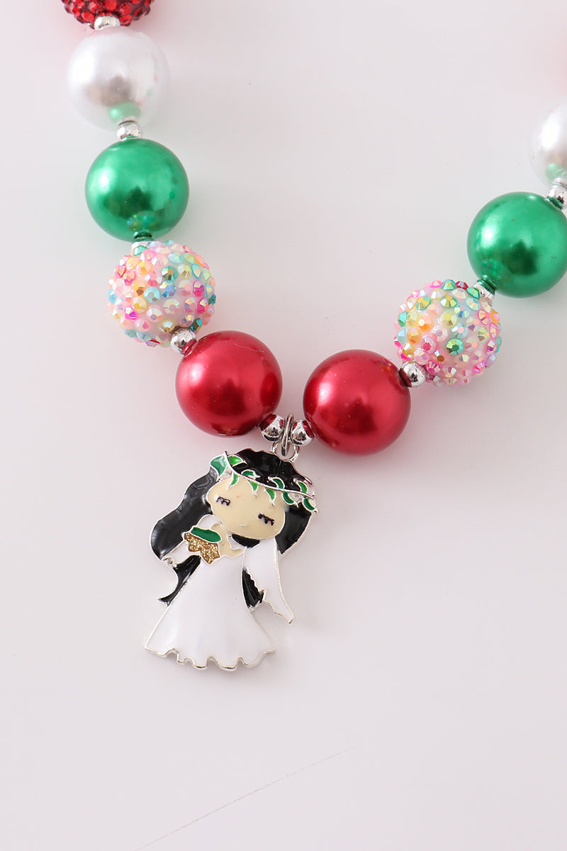 Christmas angel bubble necklace