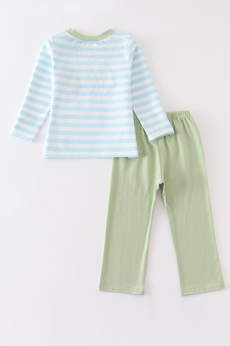 Green christmas tree boy pants set