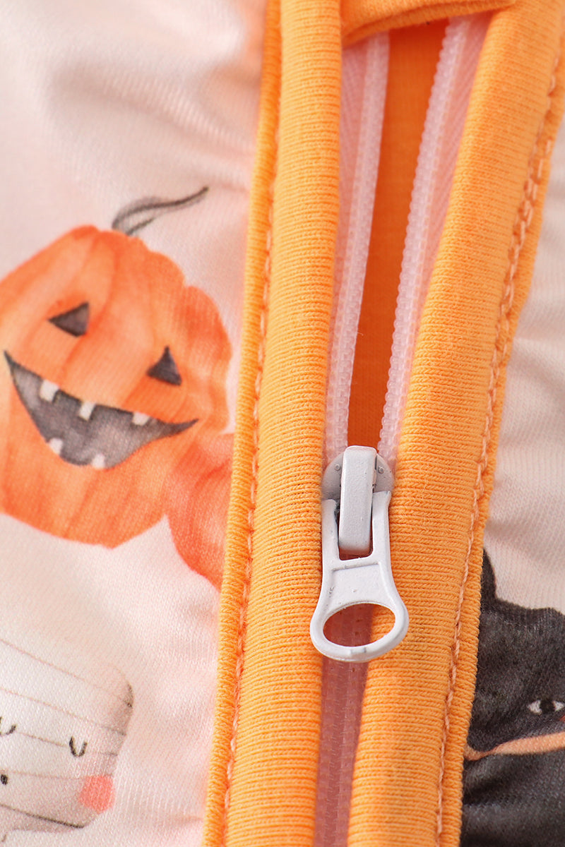 Halloween zip boy romper