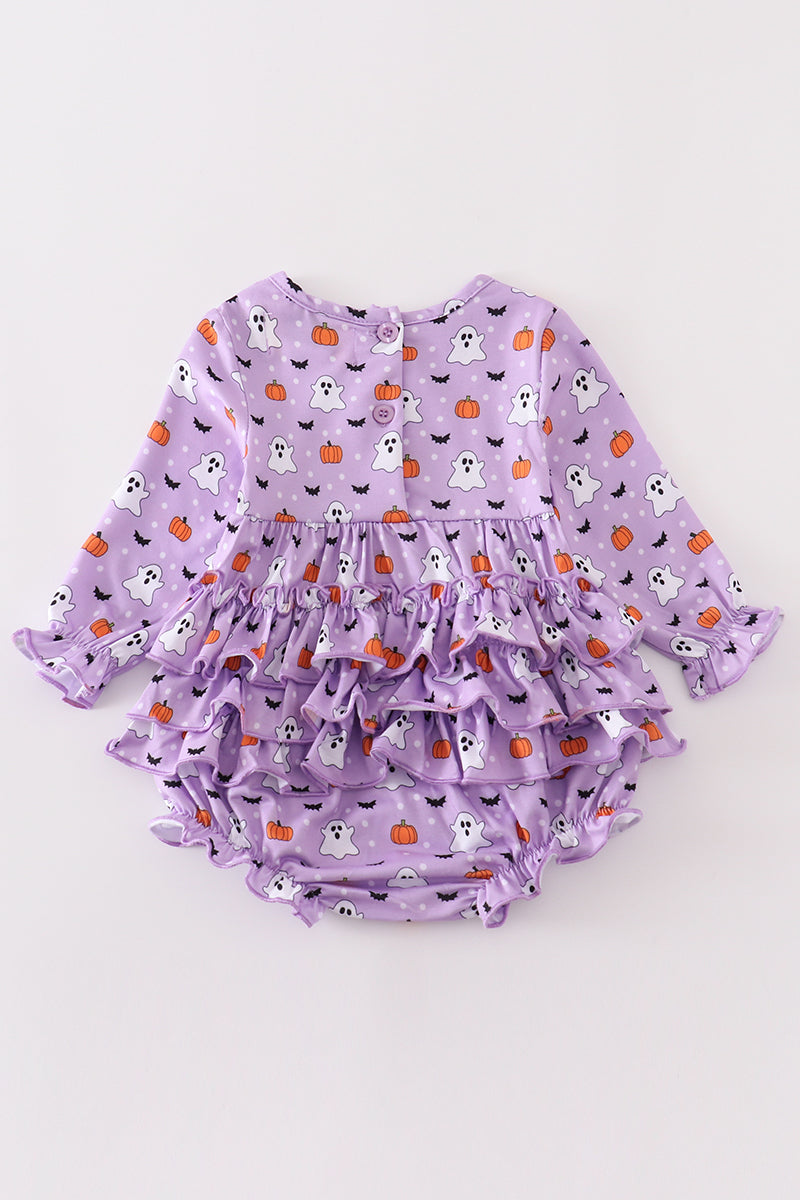 Premium Purple halloween print girl bubble