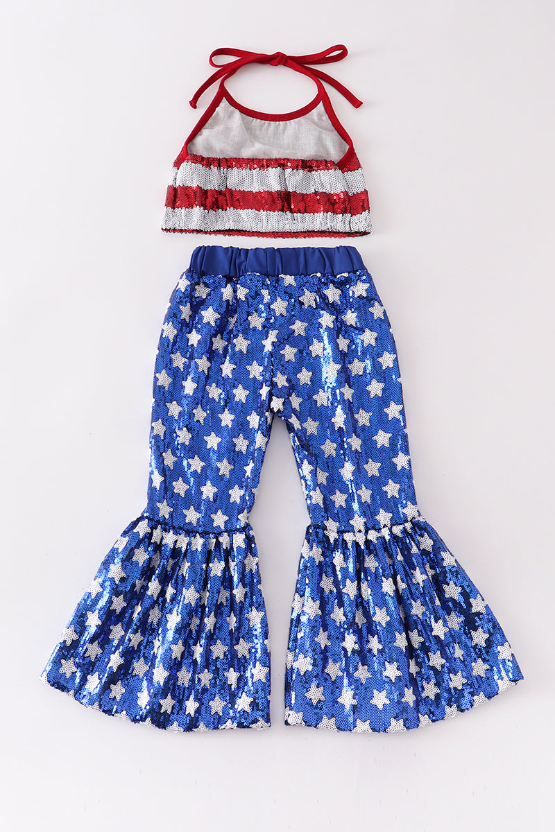 Patriotic sequin girl set