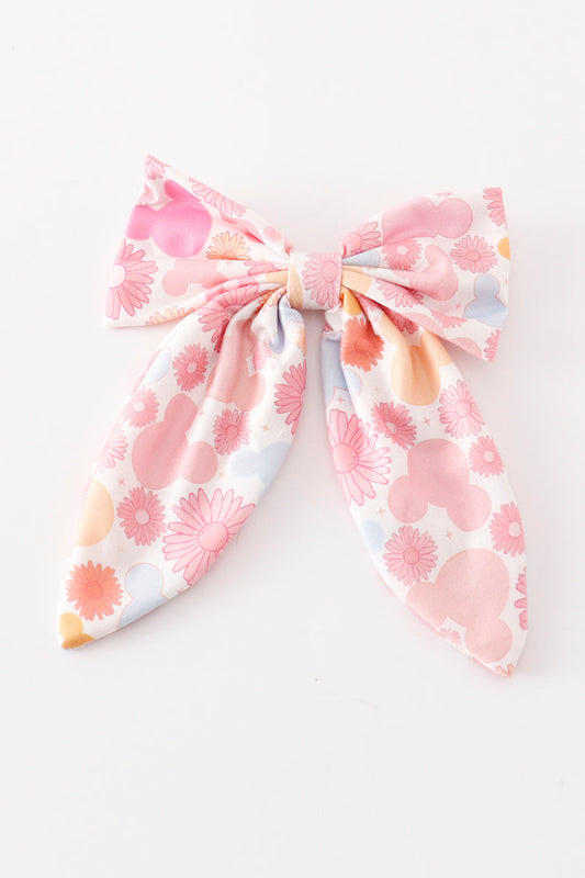 Pink character print hair sailor bow