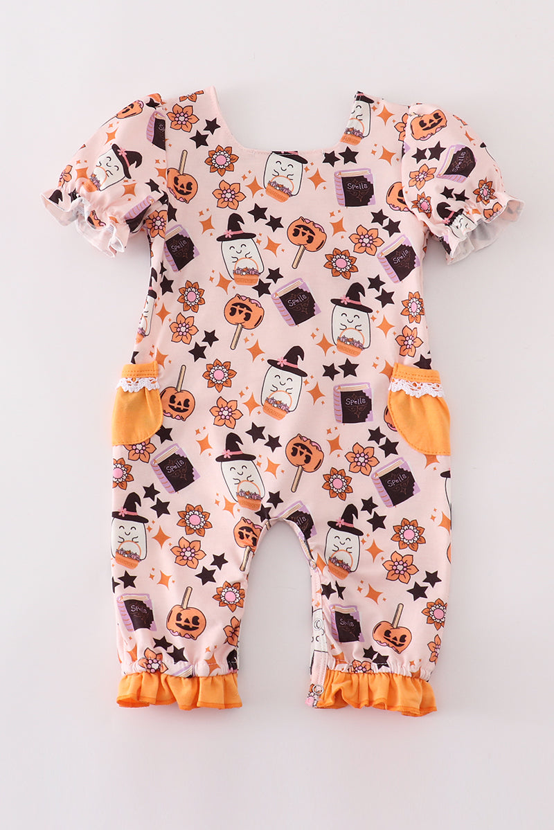 Happy halloween girl romper