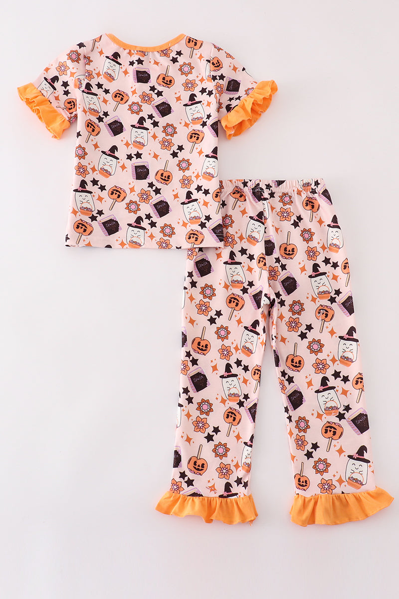 Happy halloween girl pajamas set