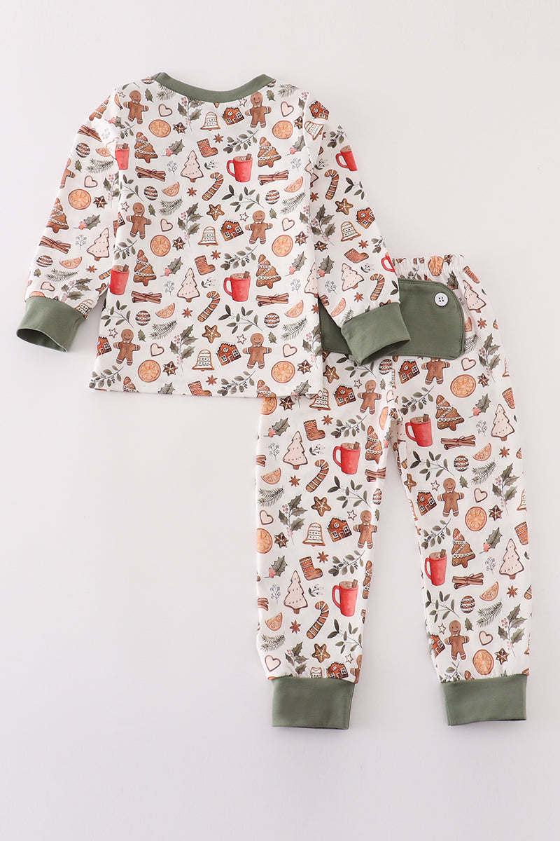 Merry christmas print boy pajamas set