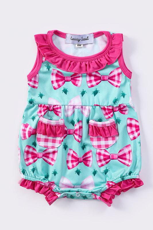 Hot pink bow print girl bubble