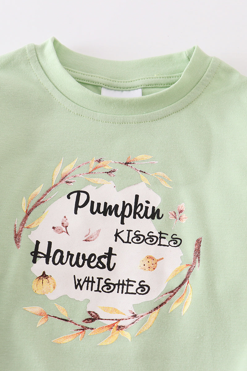 Green pumpkin baby romper